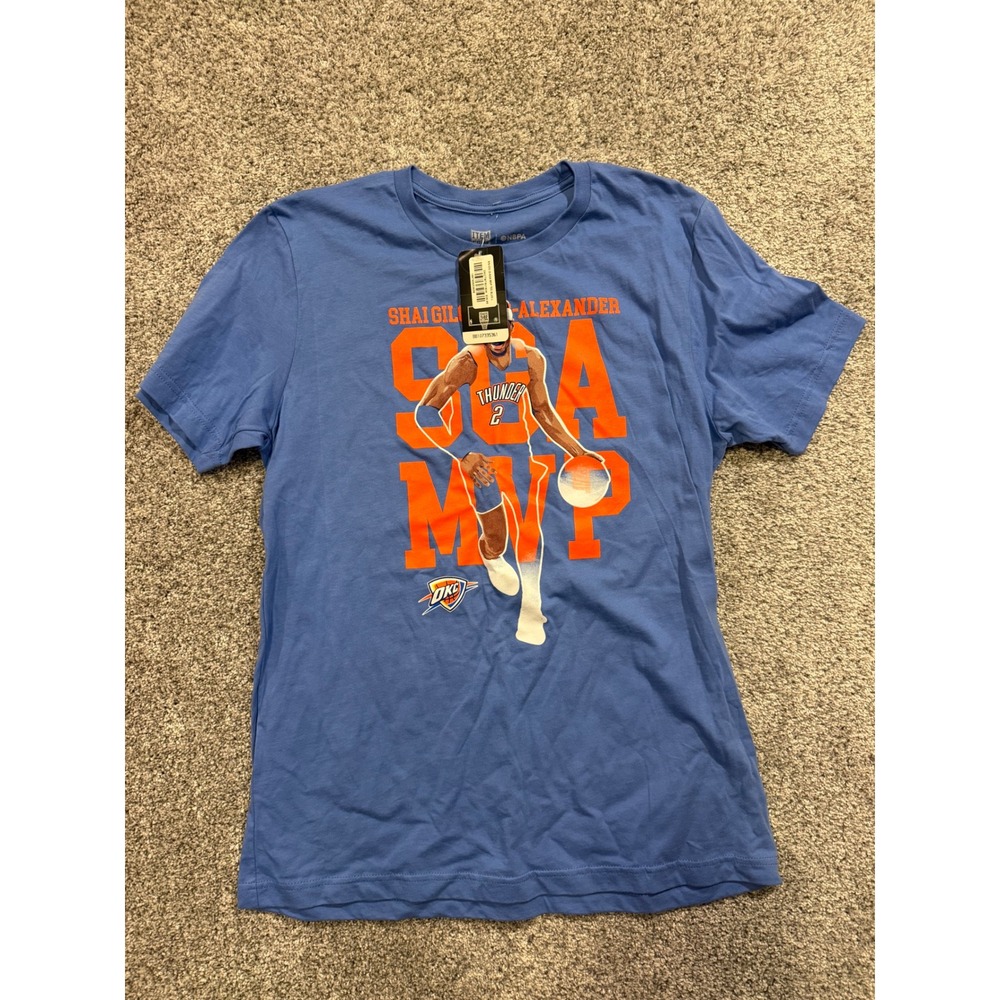 NBA T-Shirt Mens L Blue Shai Gilgeous-Alexander SGA MVP OKC Thunder Graphic Tee